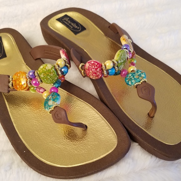Jeweled, Grandco sandals, excellent condition!